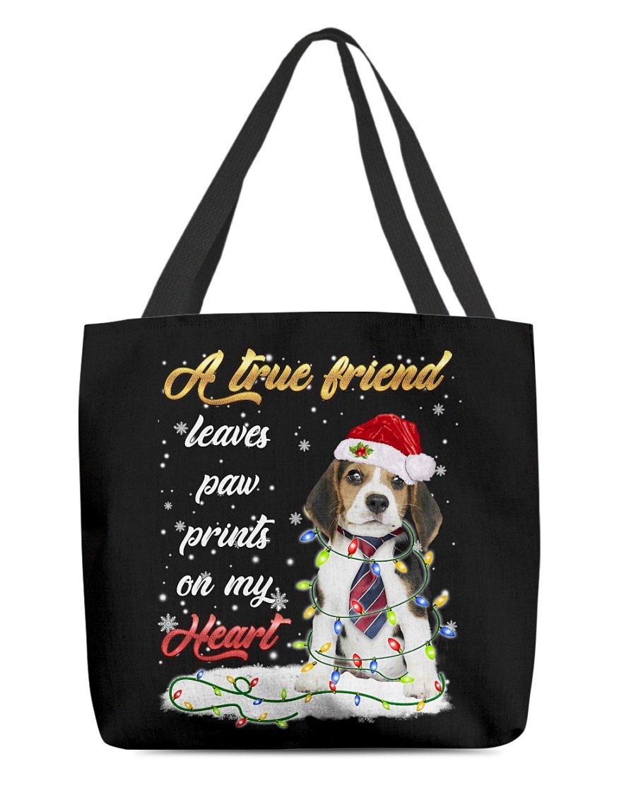 Paw Prints-Beagle 1-Cloth Tote Bag