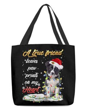 Paw Prints-Border Collie-Cloth Tote Bag