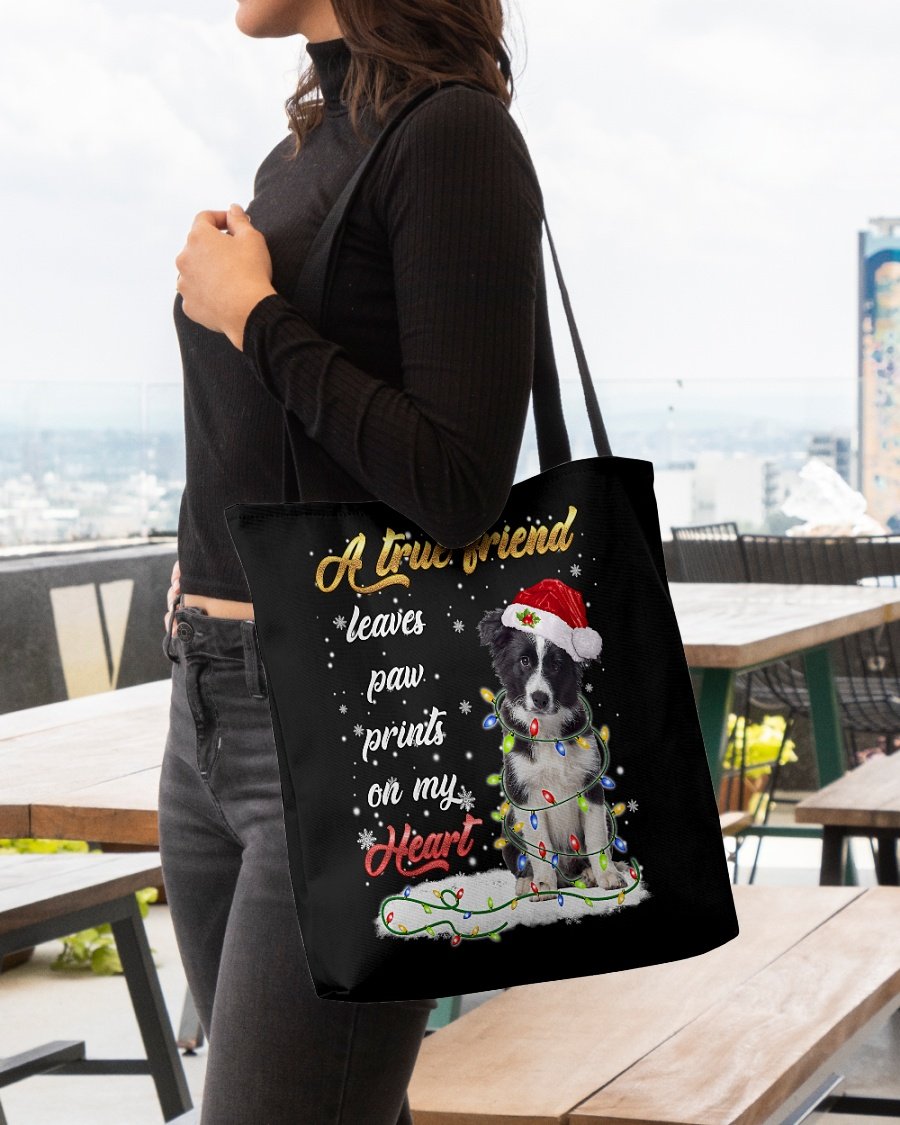 Paw Prints-Border Collie-Cloth Tote Bag