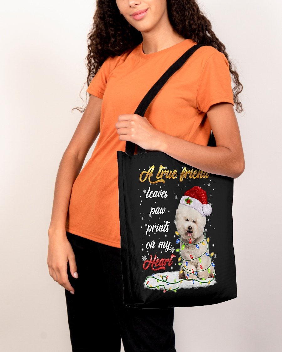Paw Prints-CREAM Bichon Frise-Cloth Tote Bag