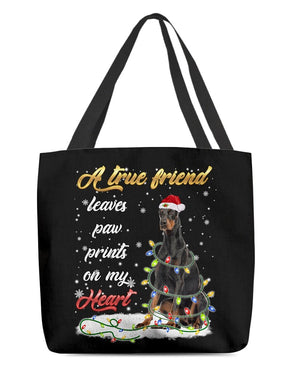 Paw Prints-Dobermann 1-Cloth Tote Bag