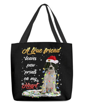 Paw Prints-English Springer Spaniel 2-Cloth Tote Bag