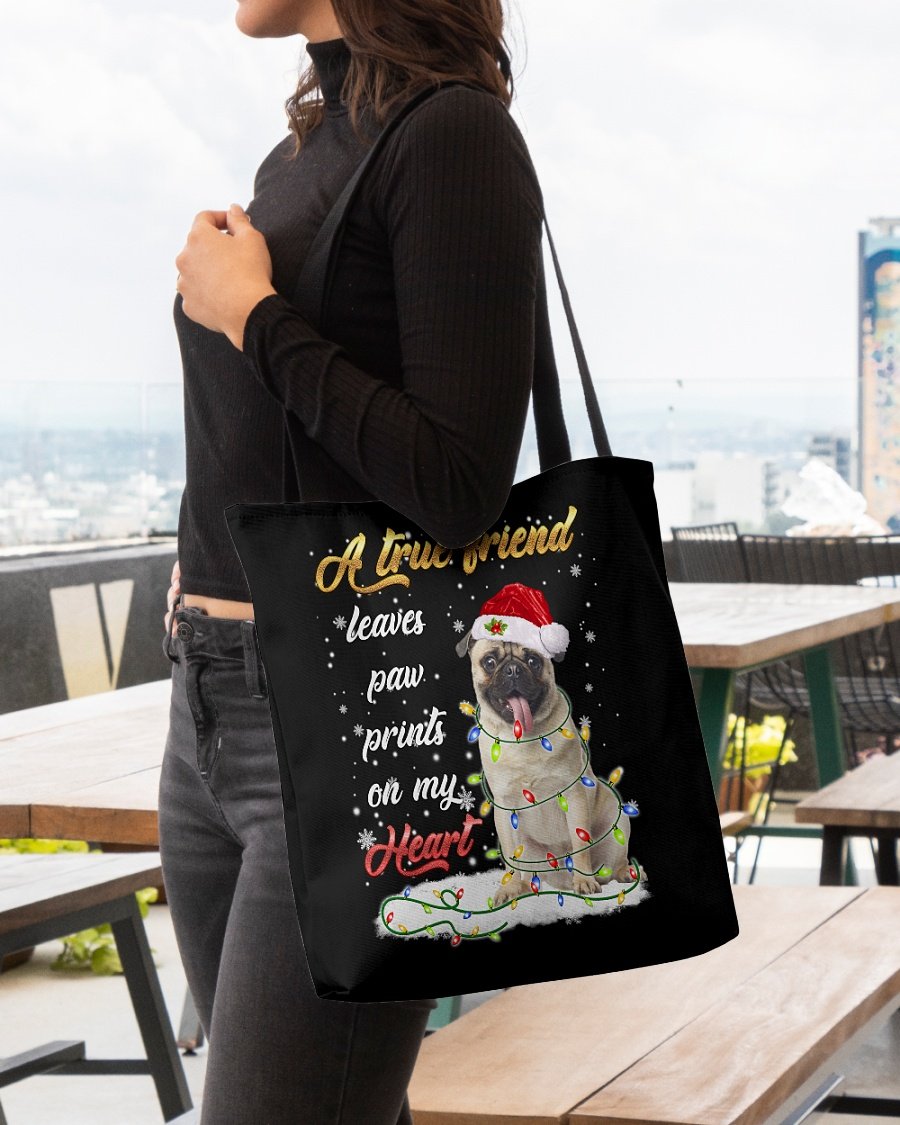 Paw Prints-FAWN Pug 1-Cloth Tote Bag