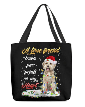 Paw Prints-Goldendoodle 1-Cloth Tote Bag