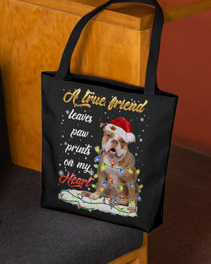 Paw Prints-Old English Bulldog-Cloth Tote Bag