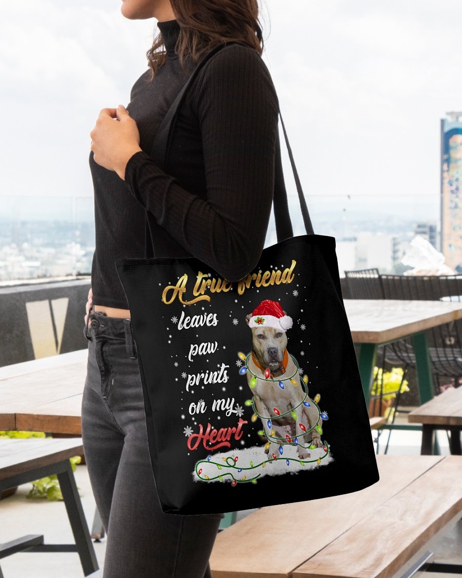 Paw Prints-Pitbull 1-Cloth Tote Bag