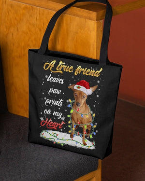 Paw Prints-RED Miniature Pinscher-Cloth Tote Bag