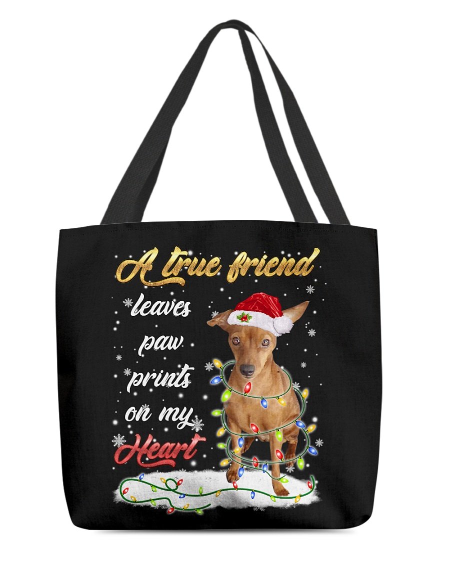 Paw Prints-RED Miniature Pinscher-Cloth Tote Bag