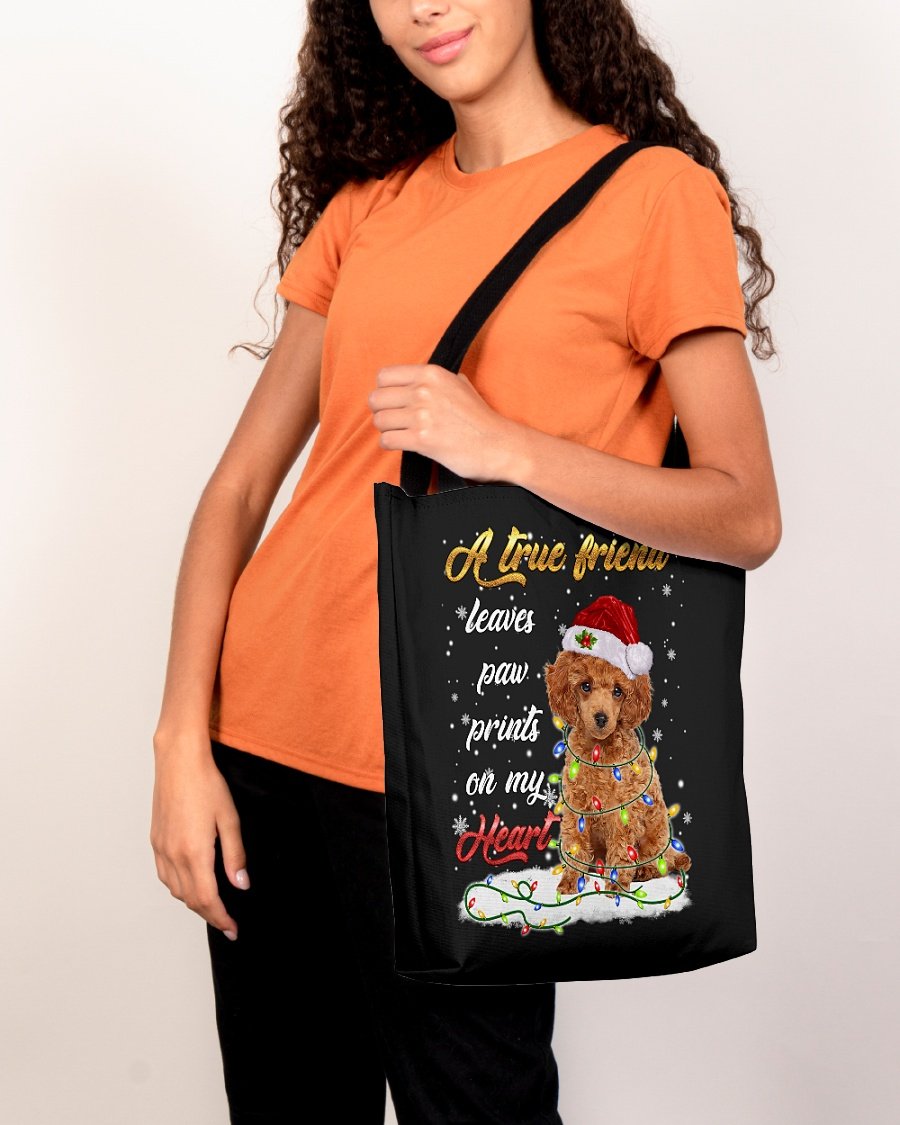 Paw Prints-RED Toy Poodle-Cloth Tote Bag