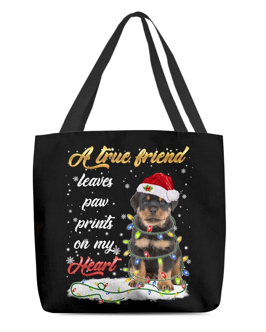 Paw Prints-Rottweiler 2-Cloth Tote Bag