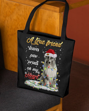 Paw Prints-Shetland Sheepdog 1-Cloth Tote Bag