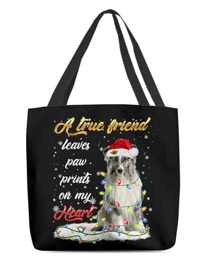 Paw Prints-Shetland Sheepdog 1-Cloth Tote Bag