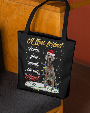 Paw Prints-Weimaraner 1-Cloth Tote Bag