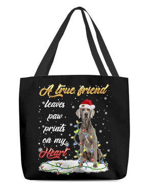 Paw Prints-Weimaraner 1-Cloth Tote Bag