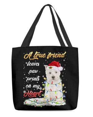 Paw Prints-West Highland White Terrier-Cloth Tote Bag