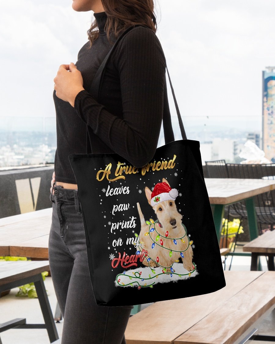 Paw Prints-Wheaten Scottish Terrier-Cloth Tote Bag