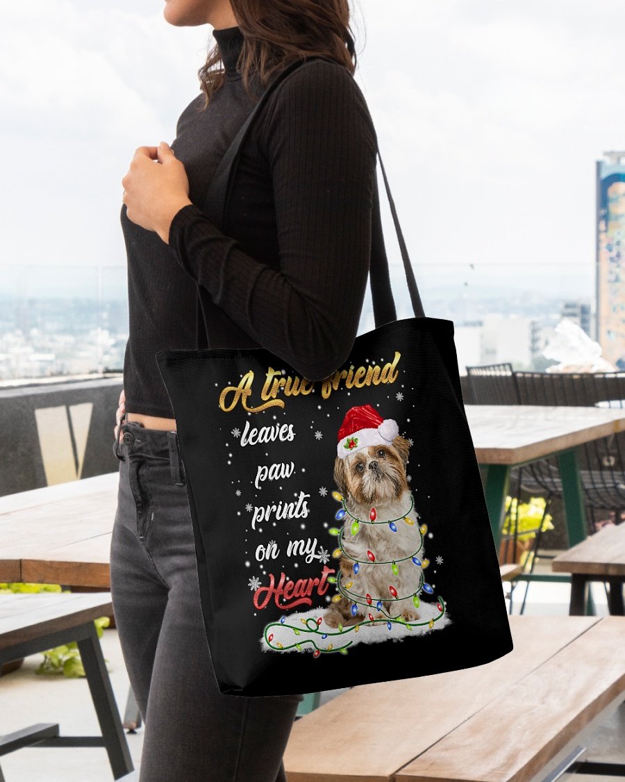 Paw Prints-shih tzu-Cloth Tote Bag