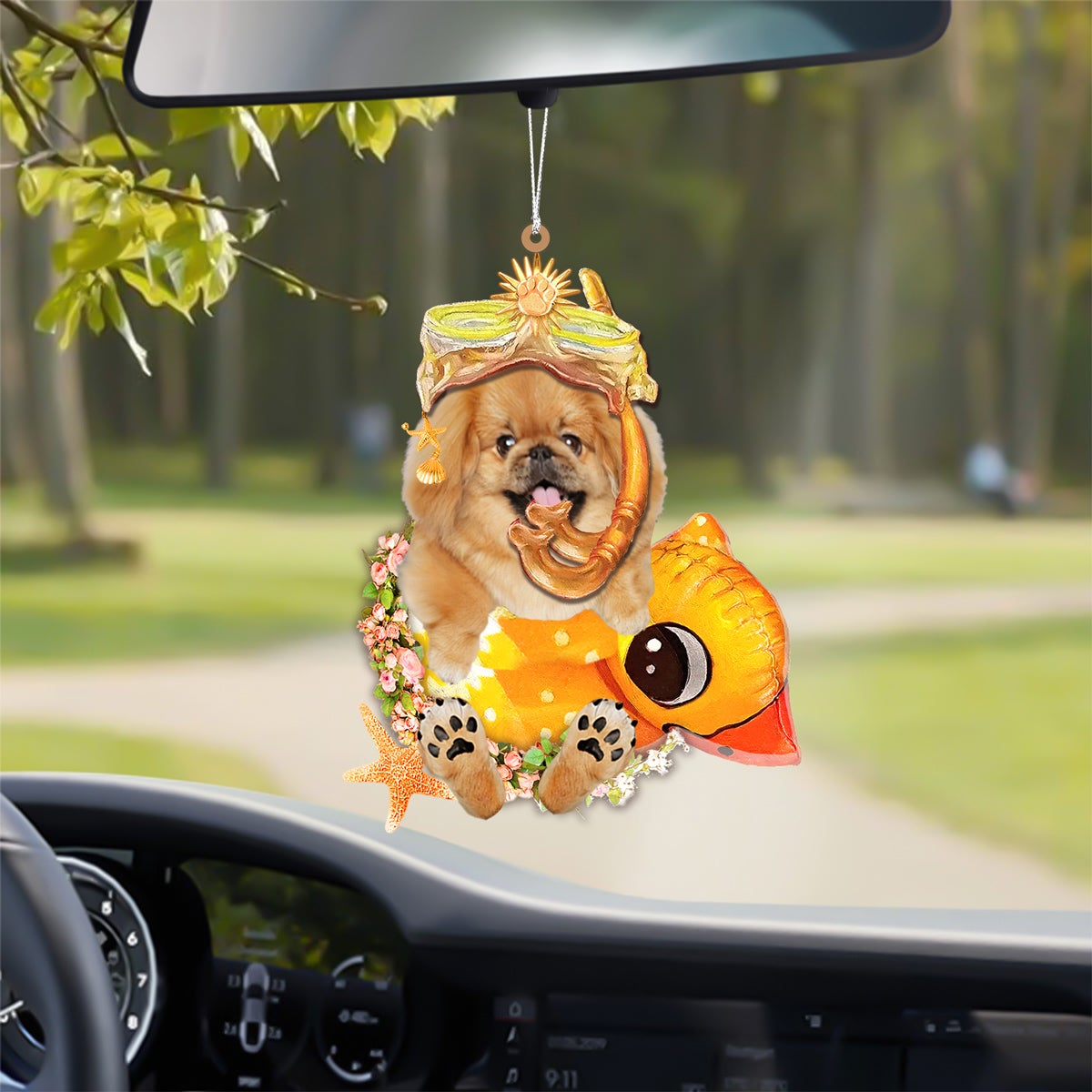 Pekingese-Swimming Laps Two Sides Ornament