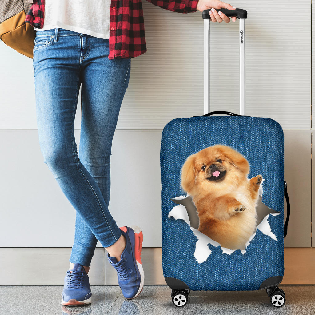 Pekingese-Torn Paper Luggage Covers