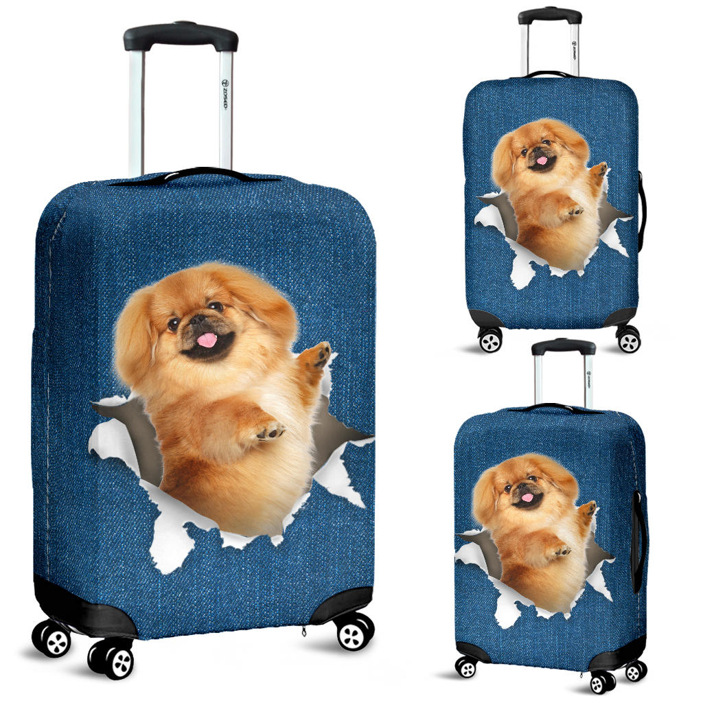 Pekingese-Torn Paper Luggage Covers