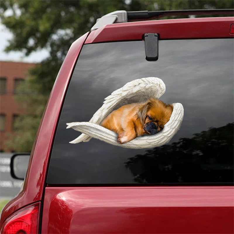 Pekingese-sleeping angel CAR STICKER