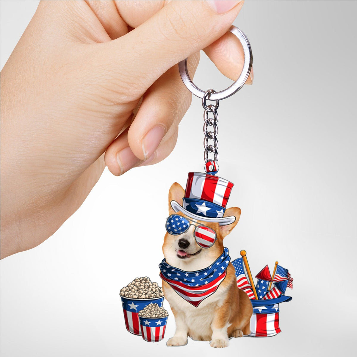 Pembroke Welsh Corgi 2-July Stuff Flat Acrylic Keychain