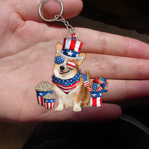 Pembroke Welsh Corgi 2-July Stuff Flat Acrylic Keychain