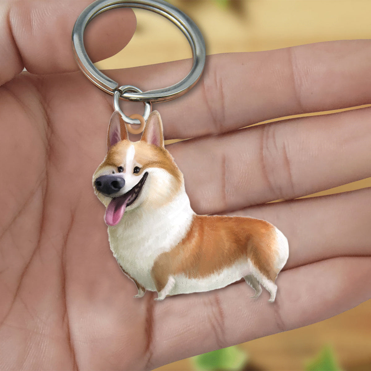 Pembroke Welsh Corgi-Look at me flat Acrylic Keychain