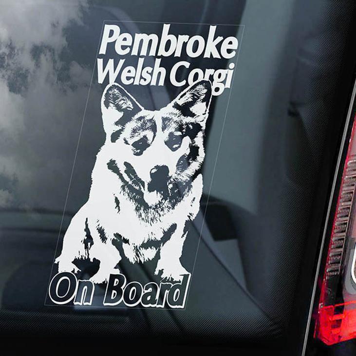 Pembroke Welsh Corgi on Board-Car Window Sticker-Dog Sign Decal