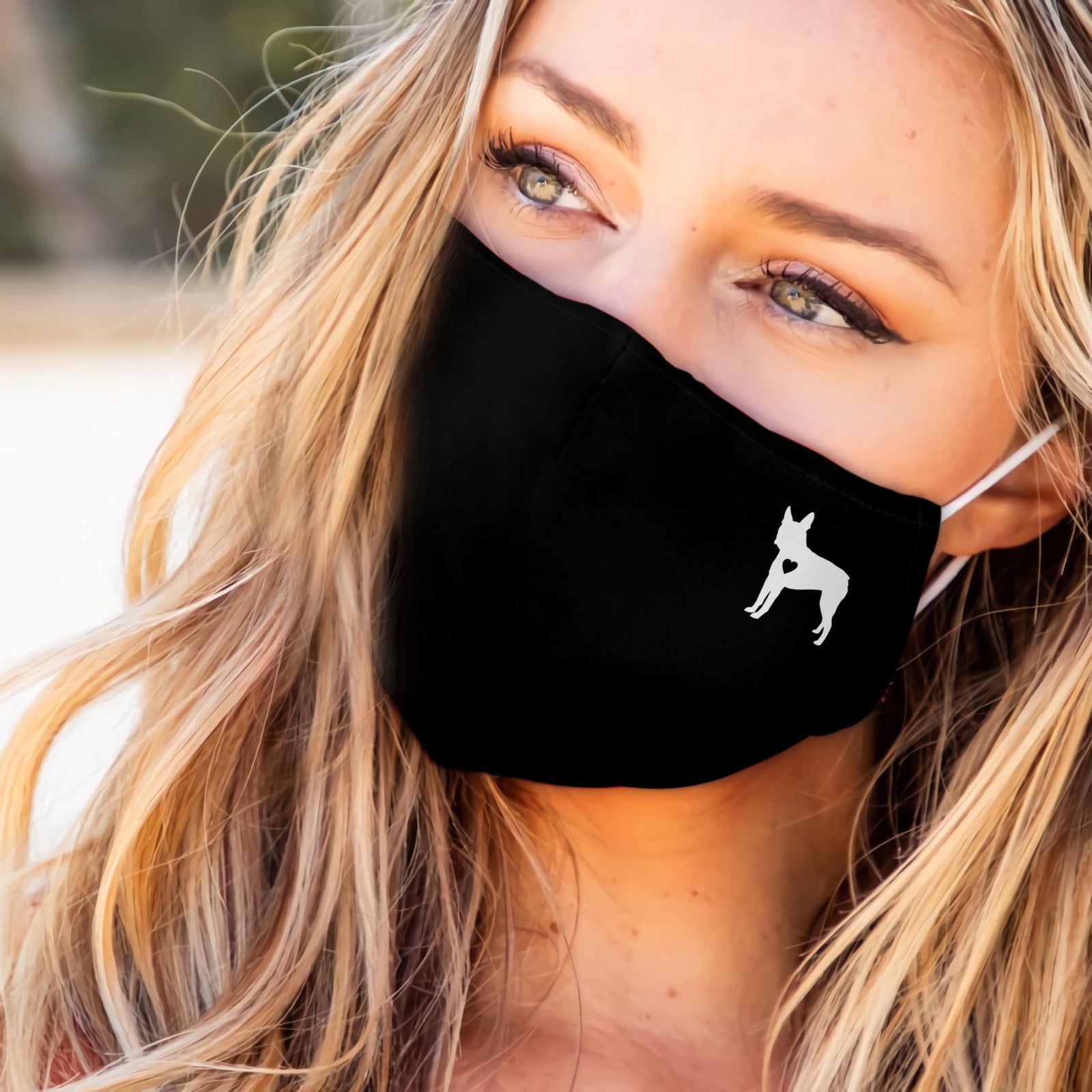 Boston Terrier Heart EZ07 2707 Face Mask
