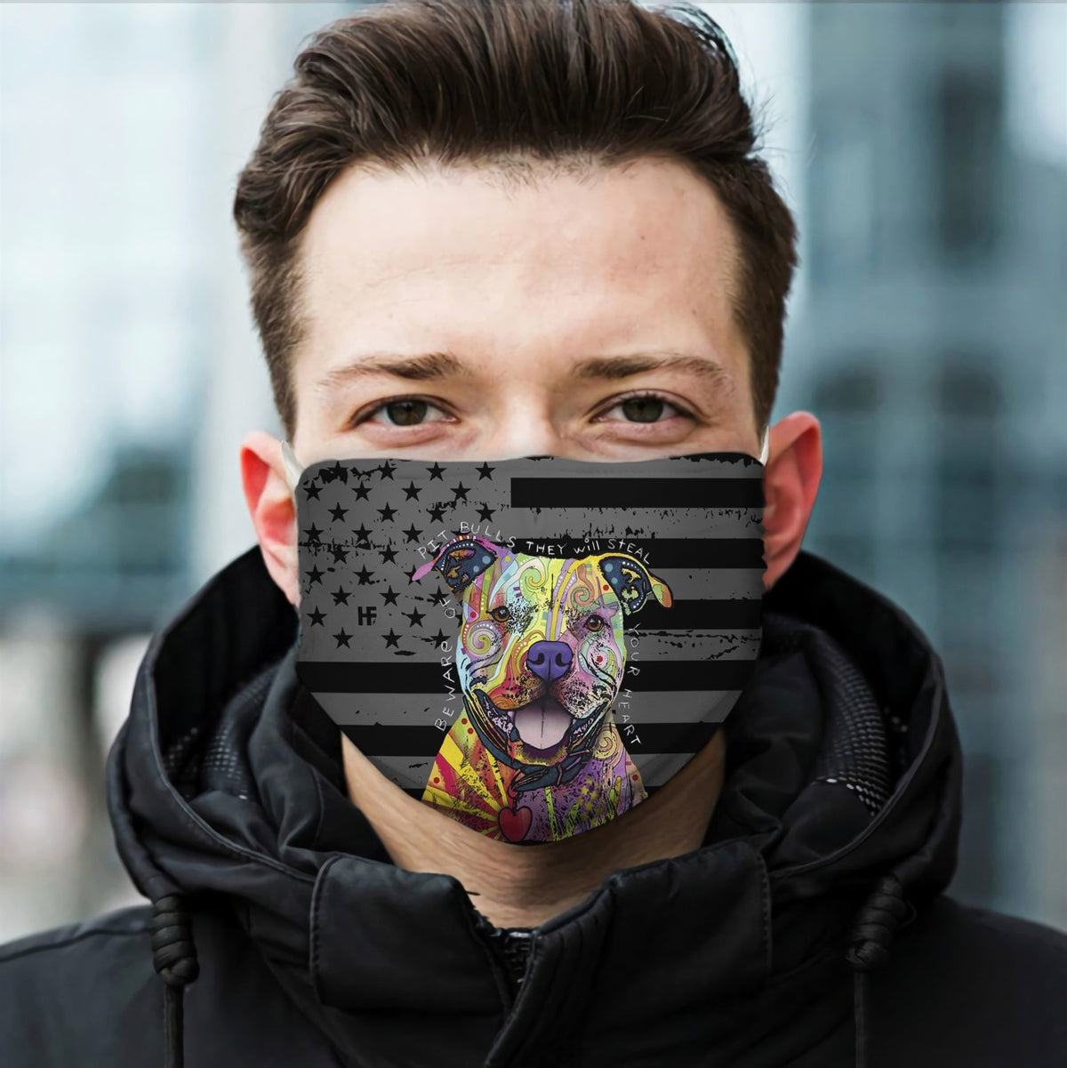 Pitbull Beware they will steal your heart EZ17 2905 Face Mask