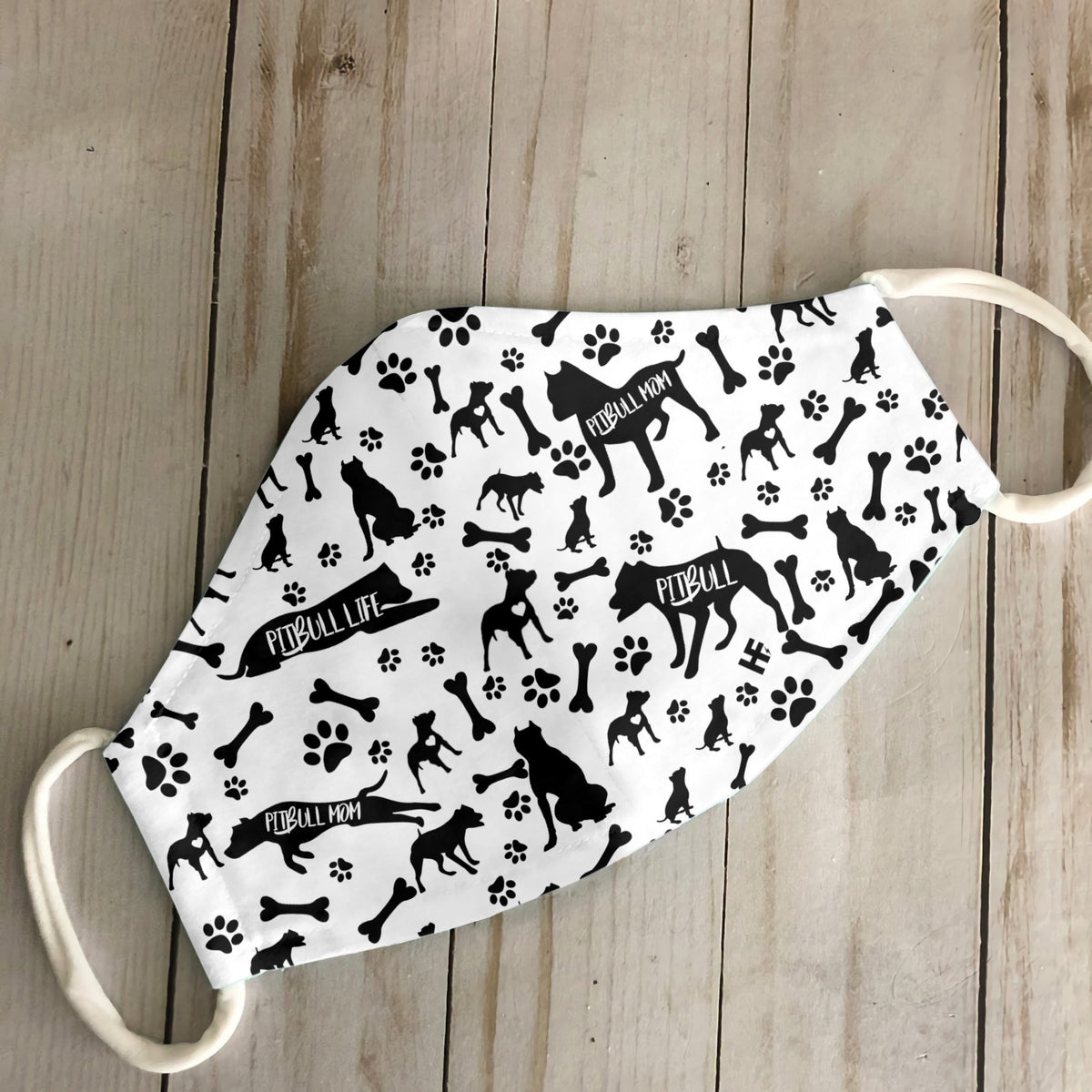 Pitbull Black &amp; White Pattern EZ07 2707 Face Mask