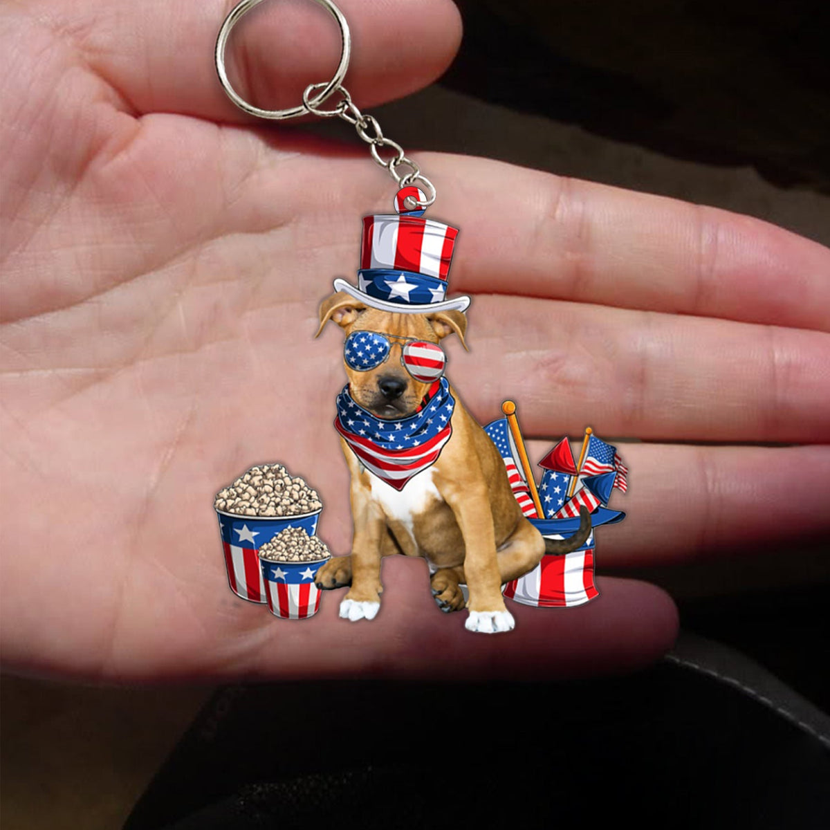 Pitbull-July Stuff Flat Acrylic Keychain