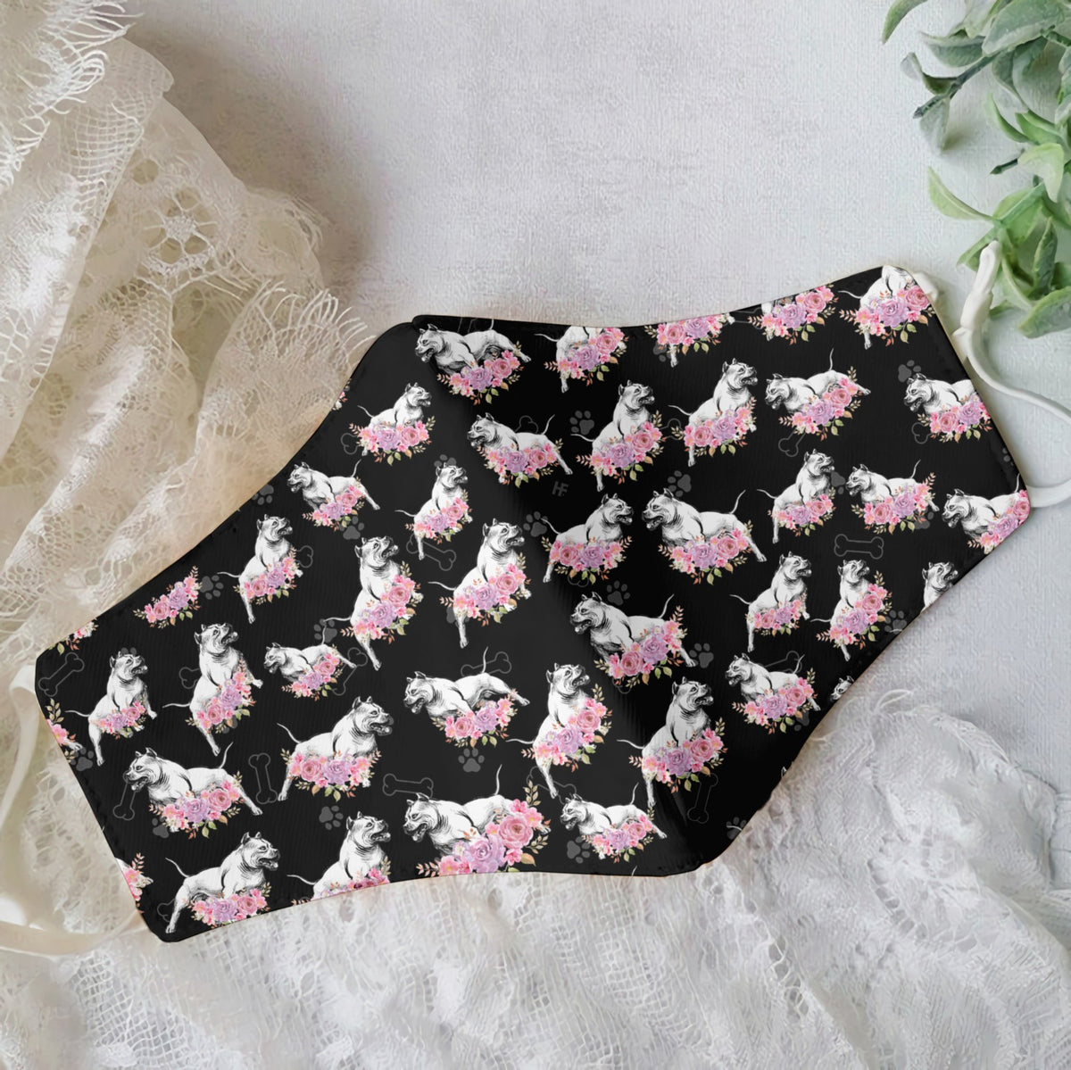 Premium Pitbull Pink Floral EZ09 0807 Face Mask