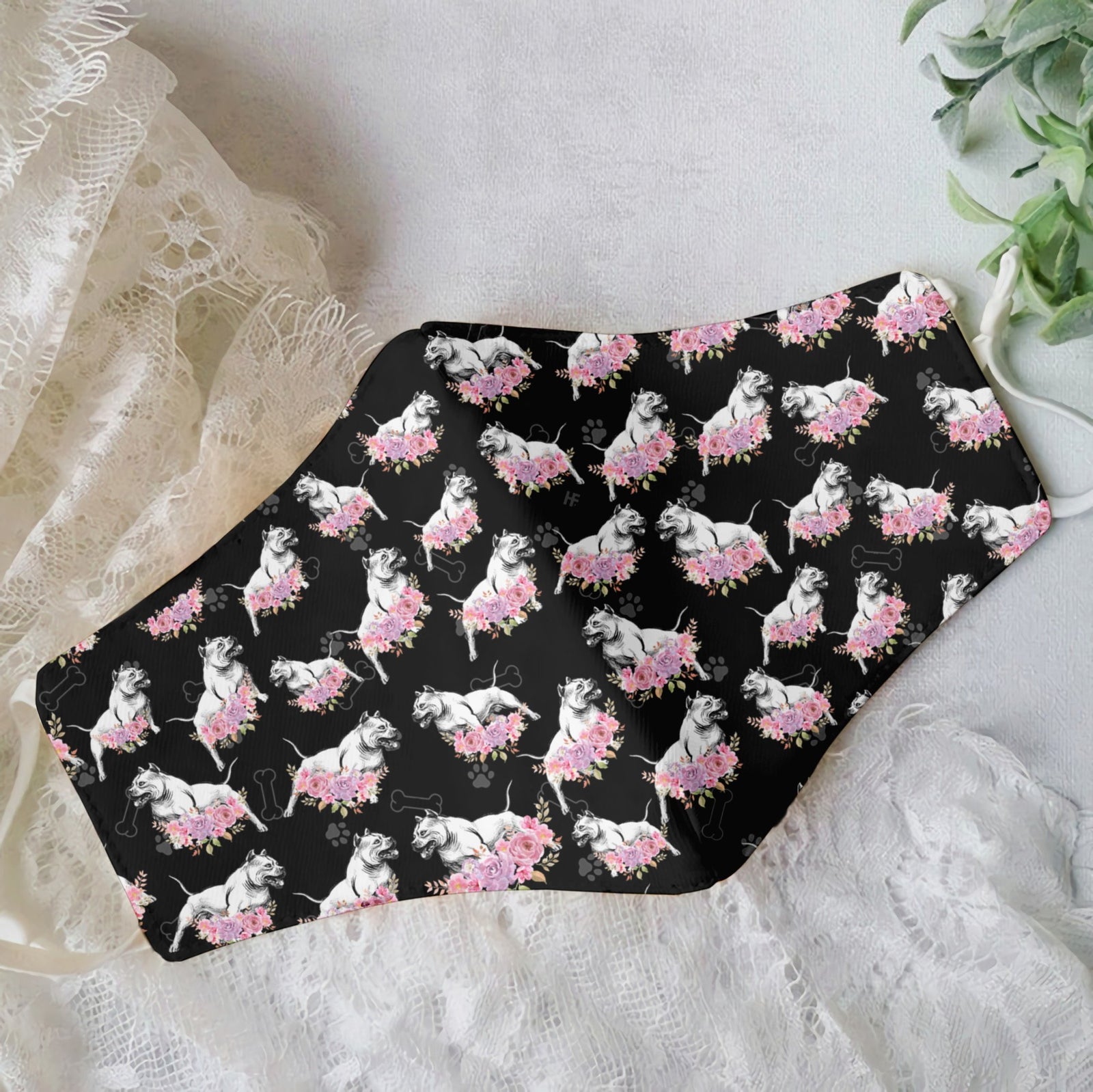 Premium Pitbull Pink Floral EZ09 0807 Face Mask