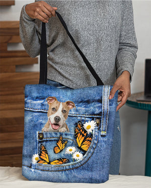 Pitbull-Butterfly Daisies Fait-CLOTH TOTE BAG