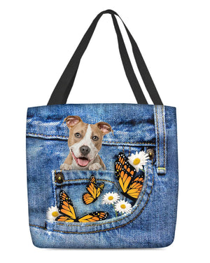 Pitbull-Butterfly Daisies Fait-CLOTH TOTE BAG