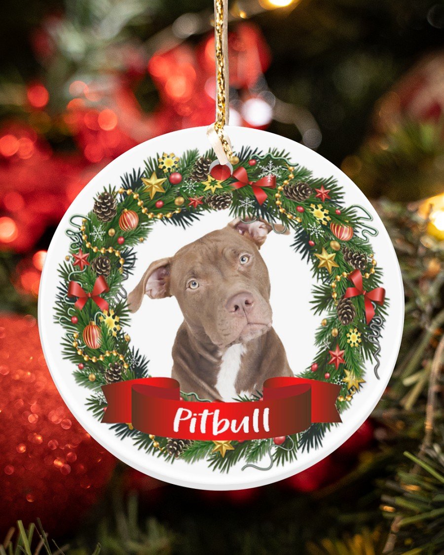 Pitbull-Noel Circle-Two Sided Ornament