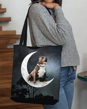 Pitbull-Sit On The Moon-Cloth Tote Bag