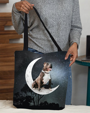 Pitbull-Sit On The Moon-Cloth Tote Bag