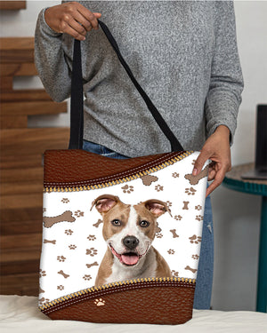 Pitbull-Zipper Texture-Cloth Tote Bag