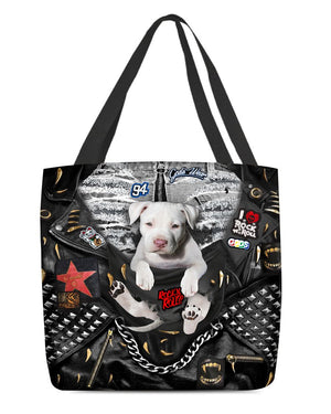 Pitbull1-Rock Dog-Cloth Tote Bag