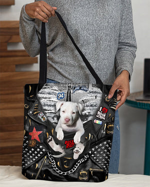 Pitbull1-Rock Dog-Cloth Tote Bag