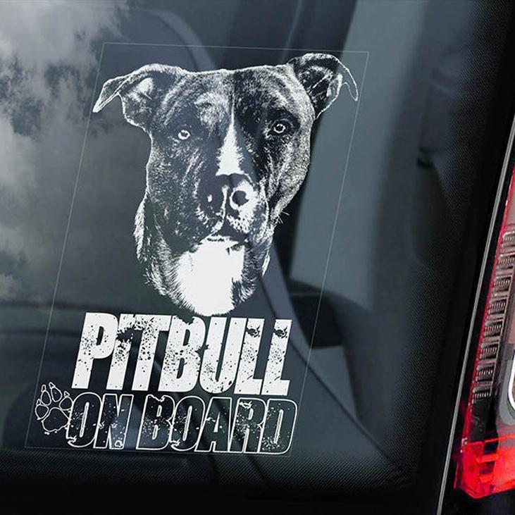 Pitbull 1 on Board-Car Window Sticker-Dog Sign Decal