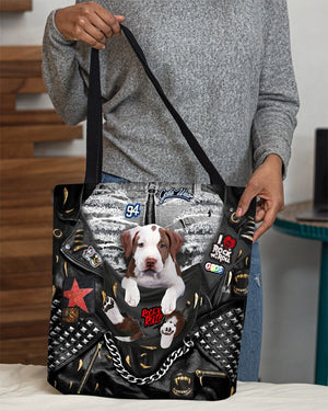 Pitbull2-Rock Dog-Cloth Tote Bag