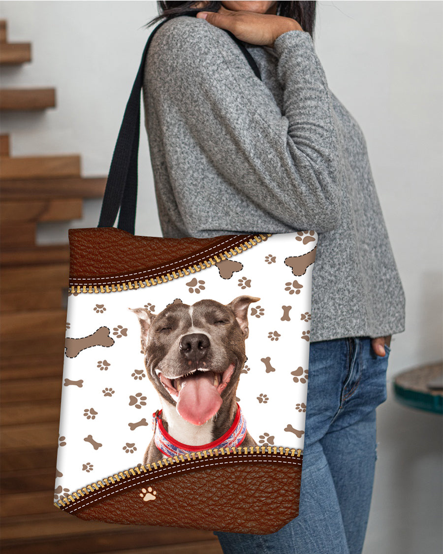 Pitbull 2-Zipper Texture-Cloth Tote Bag