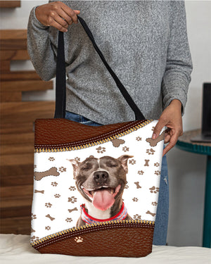 Pitbull 2-Zipper Texture-Cloth Tote Bag