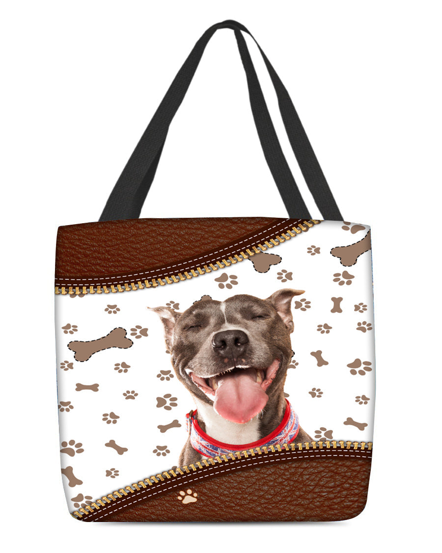 Pitbull 2-Zipper Texture-Cloth Tote Bag