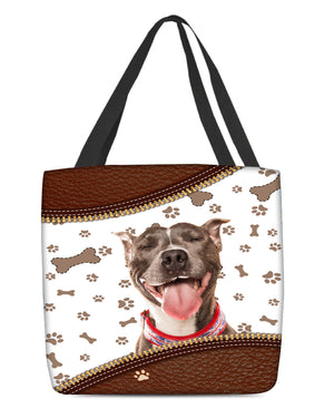 Pitbull 2-Zipper Texture-Cloth Tote Bag