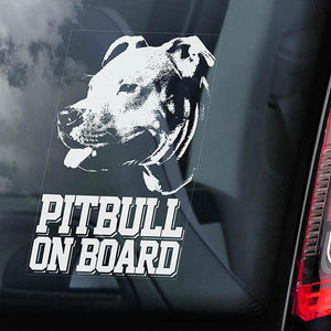 Pitbull 2 on Board-Car Window Sticker-Dog Sign Decal